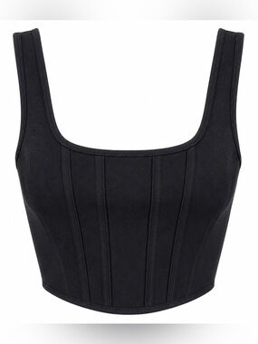 Hunter & Brown Black Corset Crop Top Bustier Tank Small